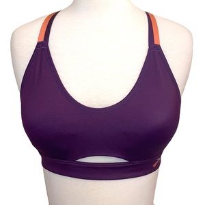 BROOKS purple and pink criss-cross sports bra in women’s size medium